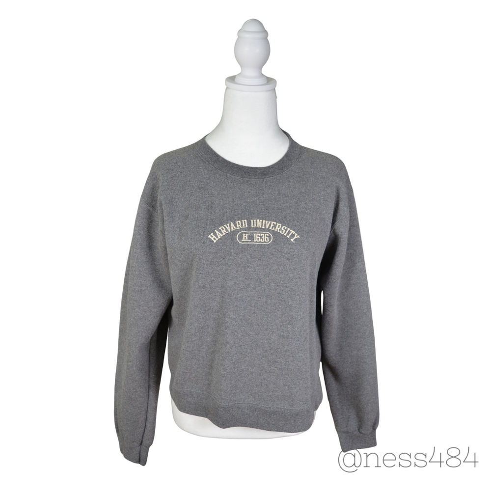 Harvard University Crewneck‎ Sweatshirt Gray H 1636 Pullover Women's SMALL
